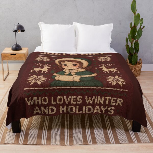 Item preview, Just A Girl Who Loves Winter & Holidays - Ugly Christmas Sweater designed and sold by MAGICKEY2024.