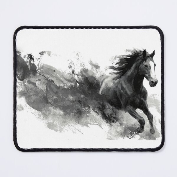 Item preview, A traditional Chinese ink painting of a galloping horse, designed and sold by Meikis.