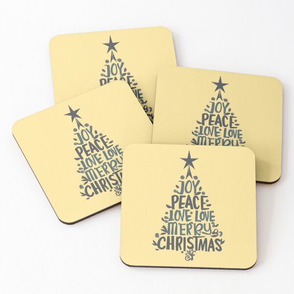 Item preview, Joy Peace Love Merry Christmas Typographic Tree, Hand Lettering Holiday Sentiments designed and sold by DoceVaga.