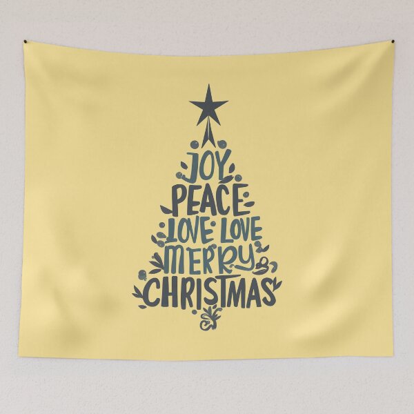 Item preview, Joy Peace Love Merry Christmas Typographic Tree, Hand Lettering Holiday Sentiments designed and sold by DoceVaga.