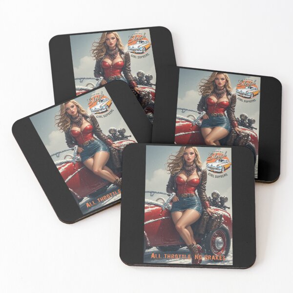 Item preview, Sleigh Girl Supreme — Vintage Ride - All Throttle, No Brakes (Retro Holiday Pin-Up Power) designed and sold by Mark Mentzer.