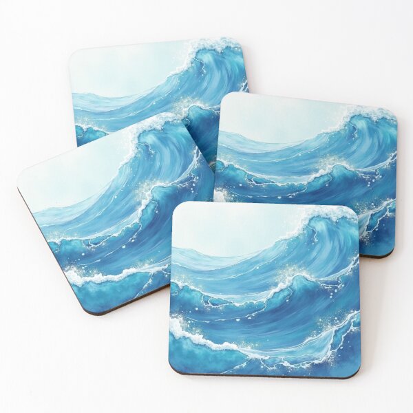 Item preview, Ocean Waves Watercolor Wall Clock – Coastal Beach Home Decor designed and sold by OanaArt.