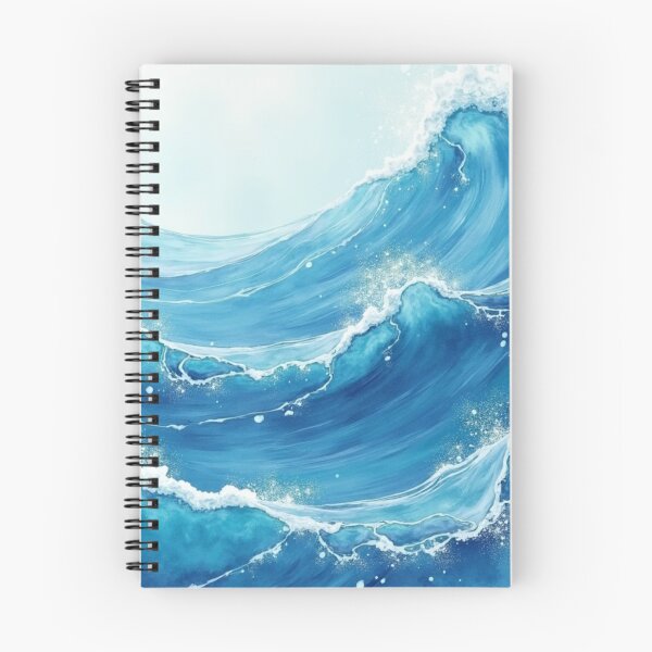 Item preview, Ocean Waves Watercolor Wall Clock – Coastal Beach Home Decor designed and sold by OanaArt.