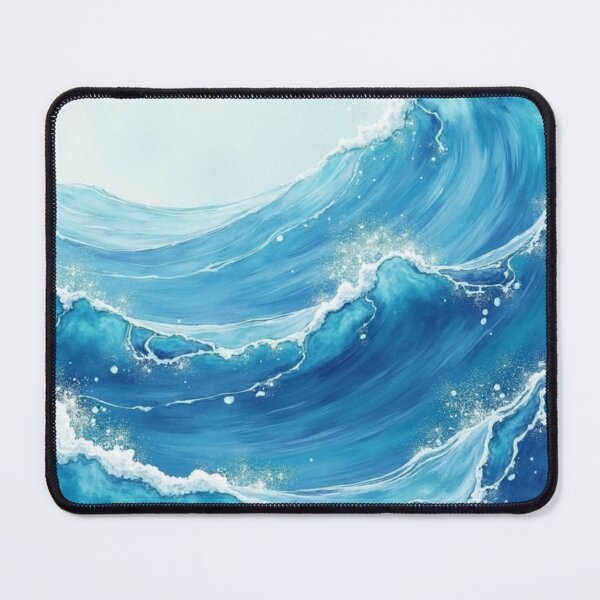 Item preview, Ocean Waves Watercolor Wall Clock – Coastal Beach Home Decor designed and sold by OanaArt.