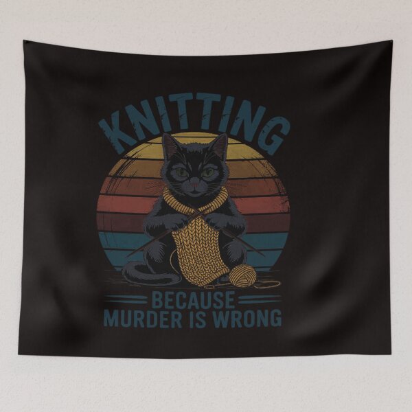 Item preview, Knitting Because Murder Is Wrong Knitting Lover Knitter designed and sold by ControlCenter.
