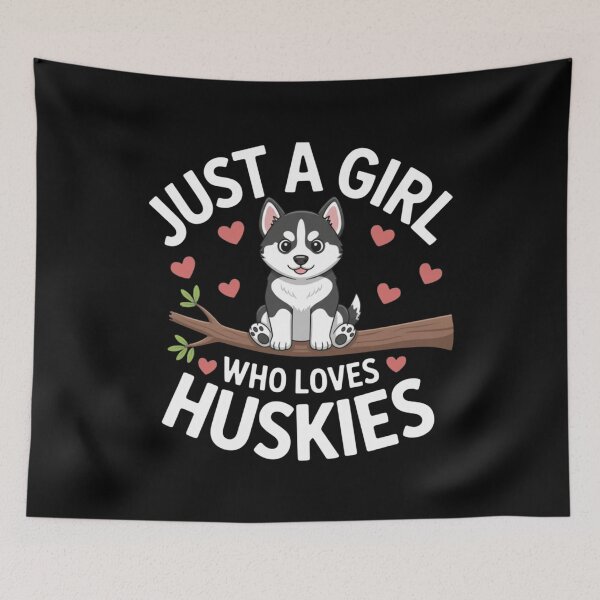 Item preview, Just A Girl Who Loves Huskies Siberian Puppy Dog Owner Breed designed and sold by Gogetgiggles.
