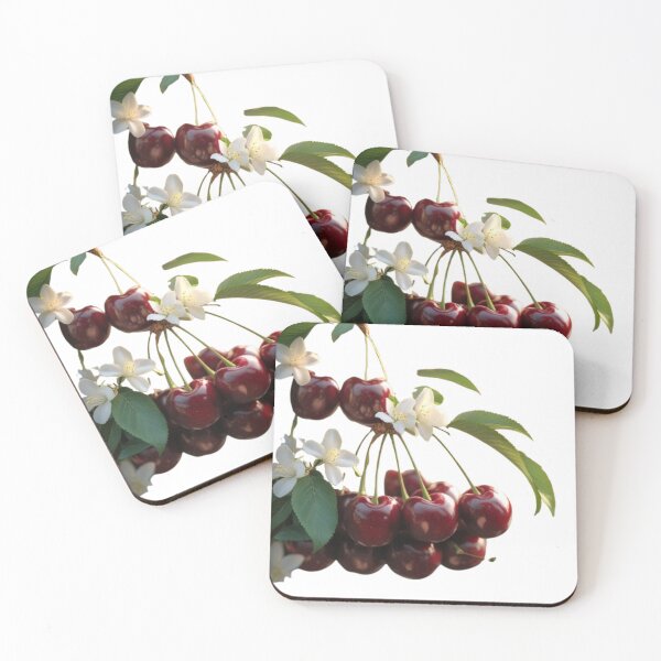 Item preview, Ripe Red Cherries with Blossoms designed and sold by TFM-Fashion.