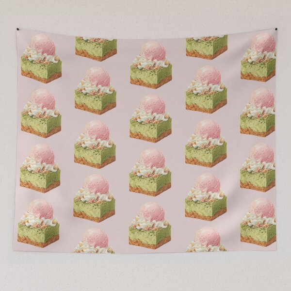 Item preview, Match Blondie Square Topped with Strawberry Ice Cream designed and sold by Violet Peonies.