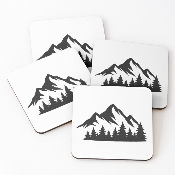 Item preview, Mountain Silhouette with Pine Trees | Minimal Nature Sticker designed and sold by Ganesh1996.