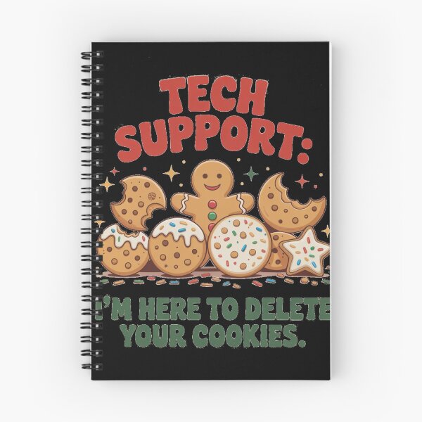 Aperçu de l'œuvre Assistance technique : Je suis là pour supprimer vos cookies (Design de Noël amusant) créée et vendue par KrissGraphShop.