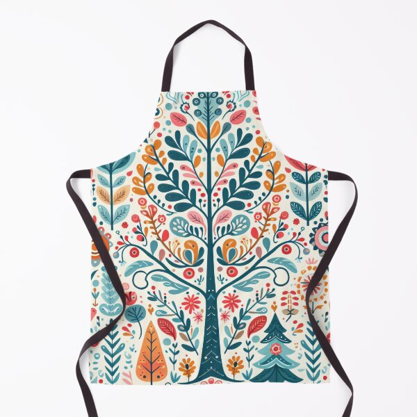 Item preview, Scandinavian Folk Art floral pattern with central tree by heidiannemorris © designed and sold by FOLK ART FUSION.