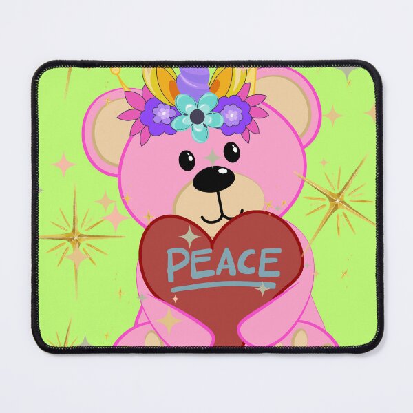 Item preview, Peace Unicorn Bear - Cute Pink Teddy with Heart designed and sold by Extremeallie.