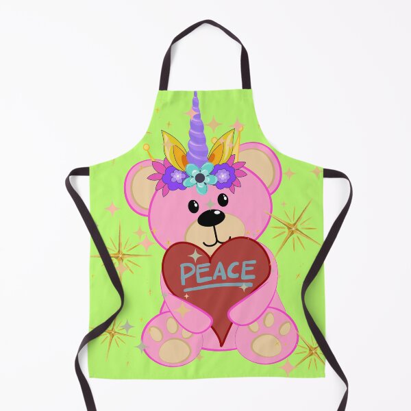 Item preview, Peace Unicorn Bear - Cute Pink Teddy with Heart designed and sold by Extremeallie.