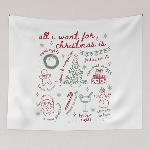 Item preview, All I Want For Christmas Is Equality Kindness Justice Progressive  designed and sold by SHOPATOR.