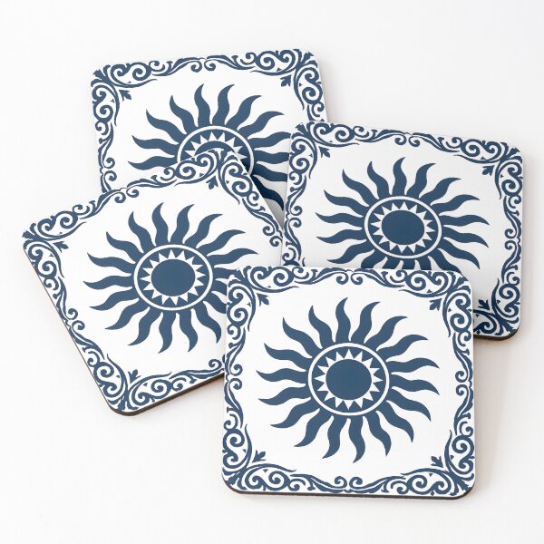 Item preview, Cycladic Sun Pattern Abstract Modern Mediterranean Motif designed and sold by daila70.