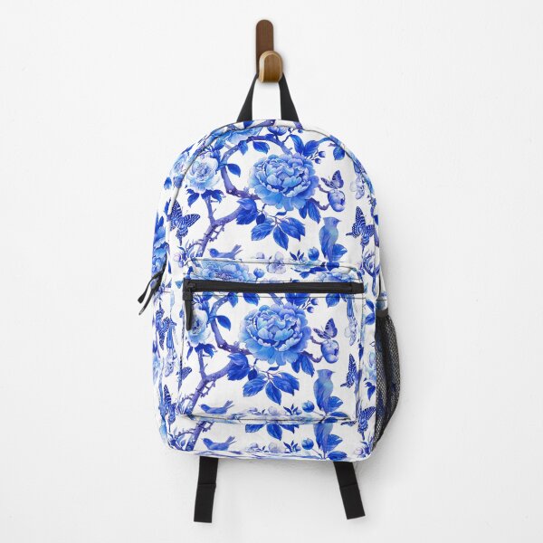 Item preview, Blue and white porcelain chinoiserie pattern  designed and sold by FatBirdie.