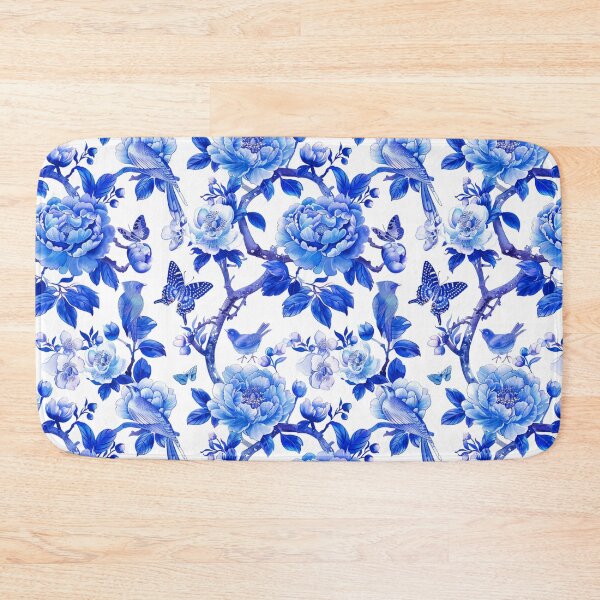 Item preview, Blue and white porcelain chinoiserie pattern  designed and sold by FatBirdie.