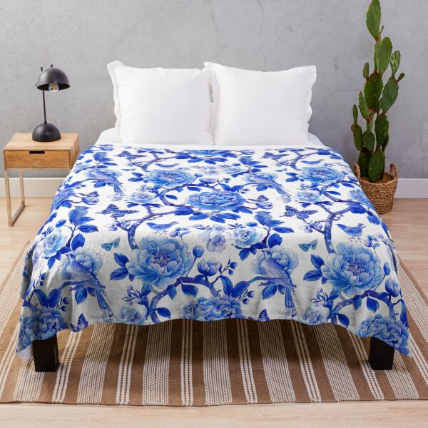 Item preview, Blue and white porcelain chinoiserie pattern designed and sold by FatBirdie.