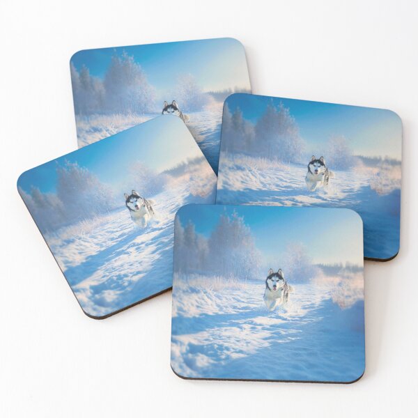 Item preview, A Siberian Husky dashing through fresh snow, Dogs in Motion designed and sold by CDC40.