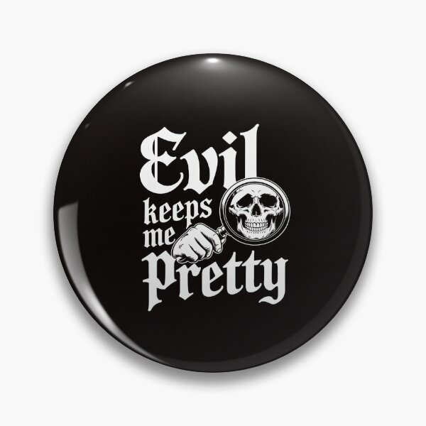 Item preview, Evil Keeps Me Pretty Cosmetic Makeup Compact Skeleton Skull designed and sold by RatCurry.