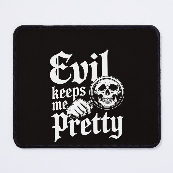 Item preview, Evil Keeps Me Pretty Cosmetic Makeup Compact Skeleton Skull designed and sold by RatCurry.