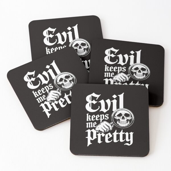 Item preview, Evil Keeps Me Pretty Cosmetic Makeup Compact Skeleton Skull designed and sold by RatCurry.