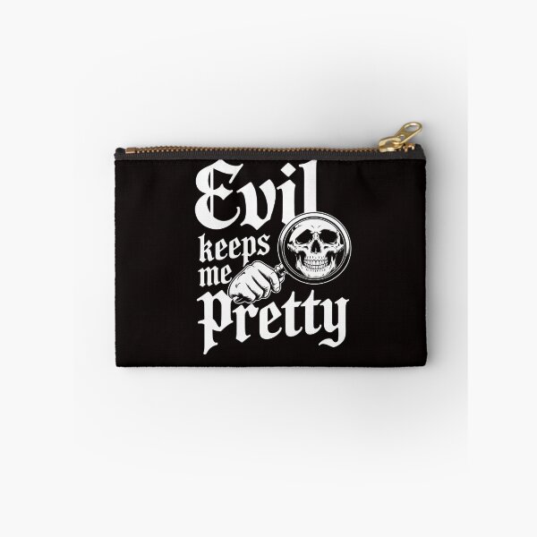 Item preview, Evil Keeps Me Pretty Cosmetic Makeup Compact Skeleton Skull designed and sold by RatCurry.
