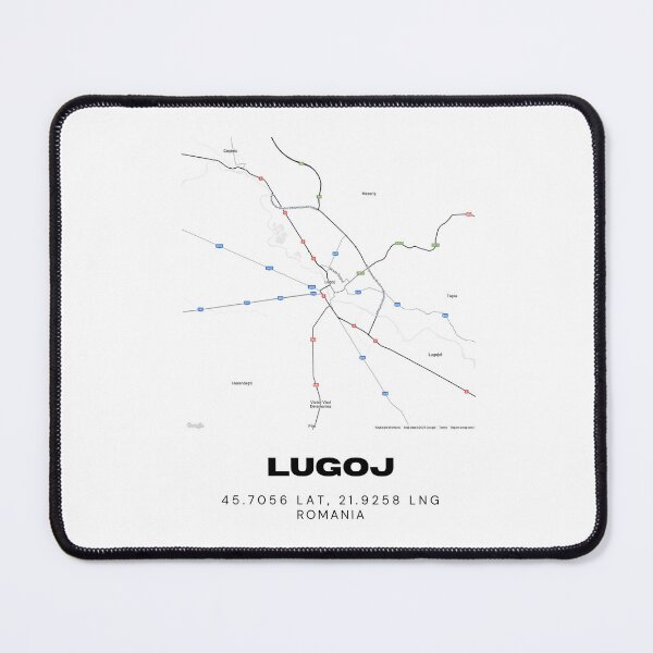 Item preview, Lugoj Romania Minimalist Black & White City Map designed and sold by RM-Journey.