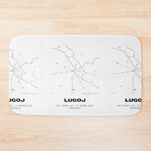 Item preview, Lugoj Romania Minimalist Black & White City Map designed and sold by RM-Journey.