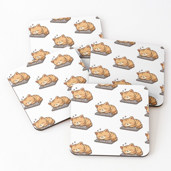 Item preview, Cute Sleeping Cat on Keyboard – Funny Cozy Cat Illustration for Cat Lovers & Office Humor designed and sold by so01.