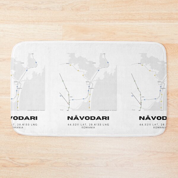Item preview, Năvodari Romania Minimalist Black & White Map designed and sold by RM-Journey.