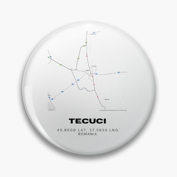 Item preview, Tecuci Romania Minimalist Black & White Map Art designed and sold by RM-Journey.