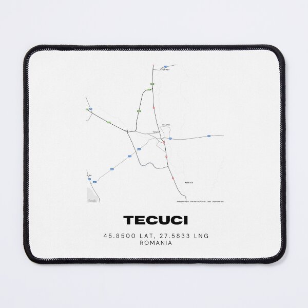 Item preview, Tecuci Romania Minimalist Black & White Map Art designed and sold by RM-Journey.