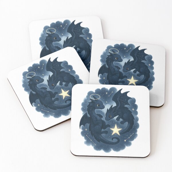 Item preview, Celestial Night Dragons / Cute Cosmic Dragon Duo Under the Stars designed and sold by Hatchling Hollow.