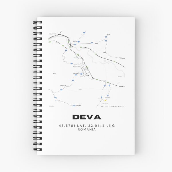 Item preview, Deva Romania Minimalist Modern Black & White Map designed and sold by RM-Journey.