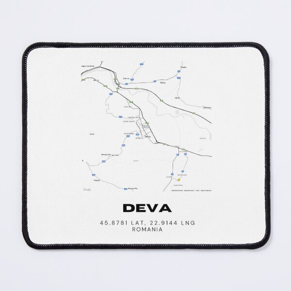 Item preview, Deva Romania Minimalist Modern Black & White Map designed and sold by RM-Journey.