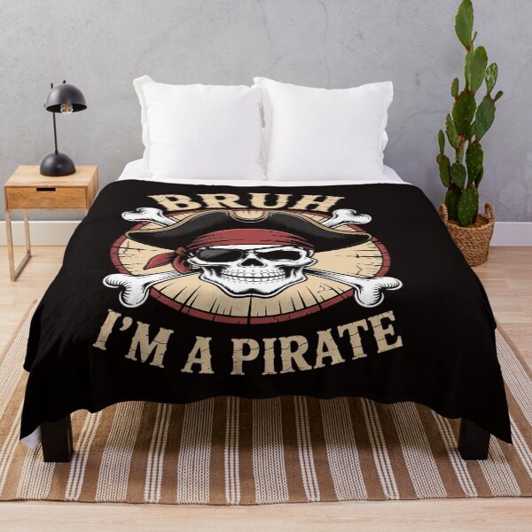 Item preview, Bruh I'm a Pirate Lazy Pirate Skull Halloween designed and sold by RatCurry.