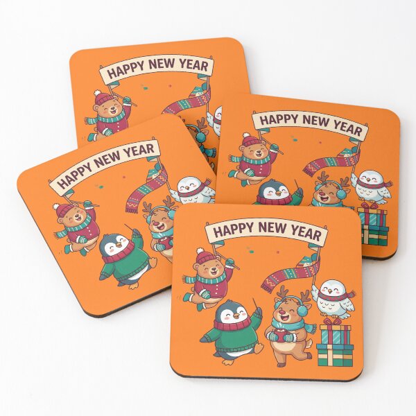 Item preview, Chubby Happy New Year 2026 – Cute Winter Cartoon Characters designed and sold by TeeVibeHaus.