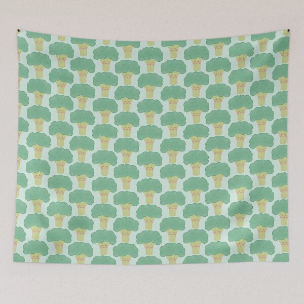Item preview, kawaii green broccoli pattern designed and sold by winterpumpkin.