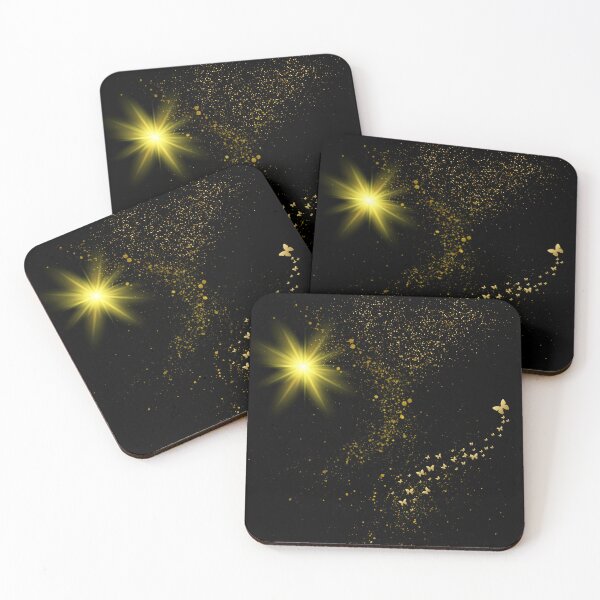 Item preview, Golden butterflies flying among the stars in space designed and sold by Lovelalaland.