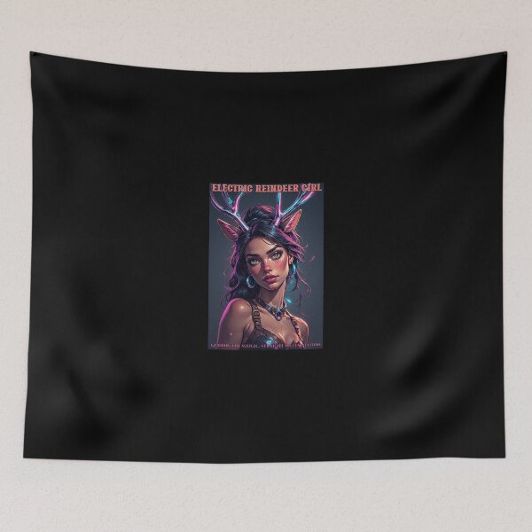 Item preview, Electric Reindeer Girl — Guiding the Sleigh… Straight to Temptation (Neon Holiday Pin-Up) designed and sold by Mark Mentzer.