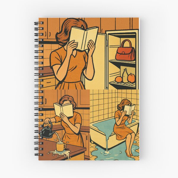 Item preview, Book Addict Retro Comic – Book Before Reality Triptych – Gift for book lover man • Retro Comics • Vintage Halftone designed and sold by JacobKAurumhead.