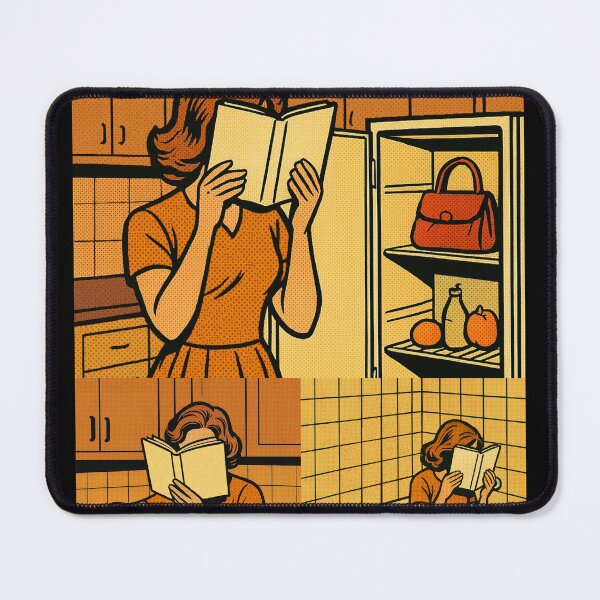 Item preview, Book Addict Retro Comic – Book Before Reality Triptych – Gift for book lover man • Retro Comics • Vintage Halftone designed and sold by JacobKAurumhead.