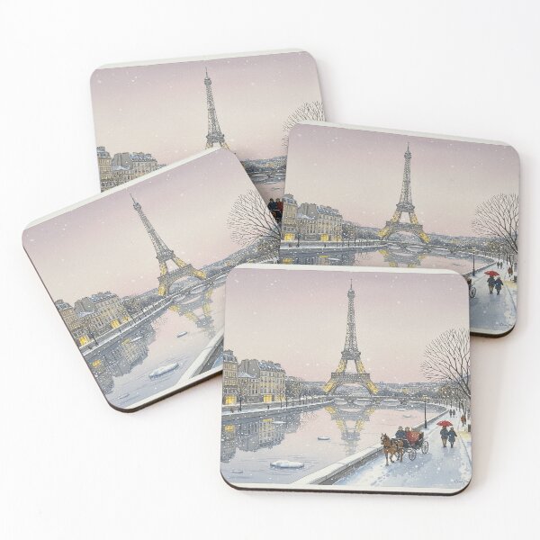 Item preview, Paris Winter Romance – Snowy Eiffel Tower Watercolor Scene designed and sold by Mirkoniart.