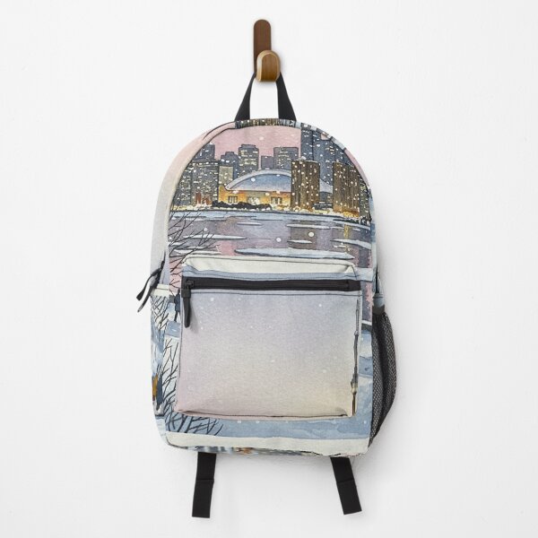 Item preview, Toronto Winter Skyline – Snowy Waterfront Watercolor Art designed and sold by Mirkoniart.