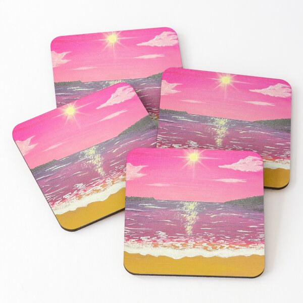 Item preview, Sandy Toes pink beach seaside sunset designed and sold by ClarArt76.