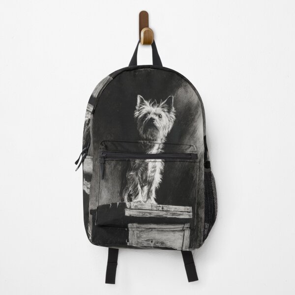 Item preview, A proud Yorkshire Terrier standing atop an old wooden crate, Dogs in Motion designed and sold by CDC40.