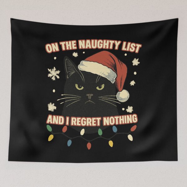 Item preview, On The Naughty List And I Regret Nothing Cat Christmas designed and sold by IdealDo.
