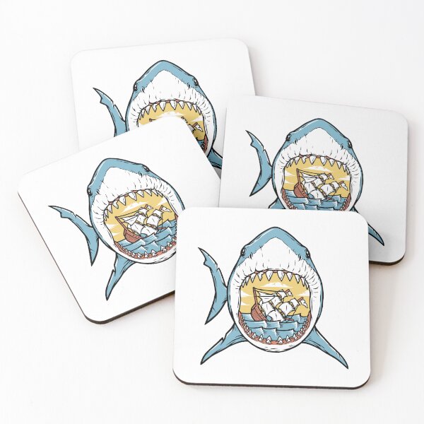 Item preview, Ships Sink in the Mouth of the Shark – Surreal Ocean Adventure Design designed and sold by gunaone-design.