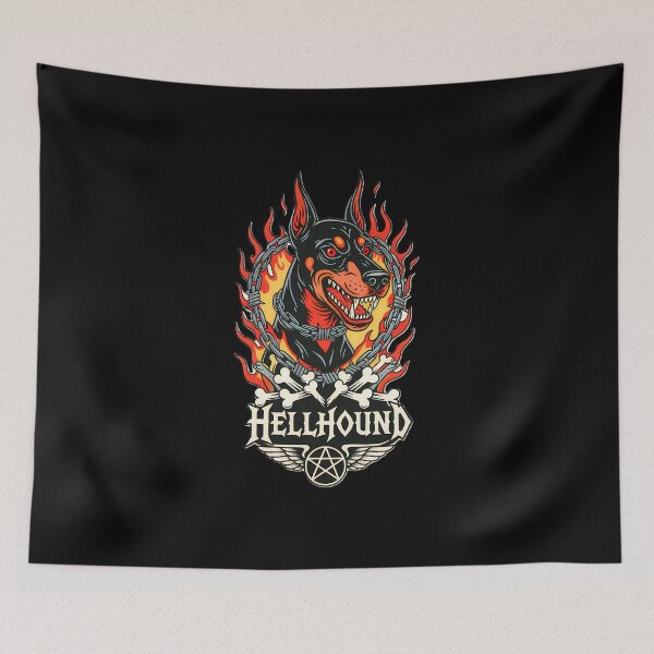 Item preview, HellHound Doberman Dog Retro Flash designed and sold by CoffinsArt.